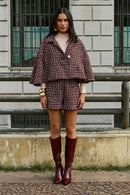 Carolina de tweed curto