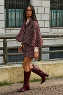 Carolina de tweed curto