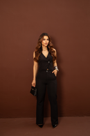 Conjunto Colete Assimétrico Calça Reta Alina Caviar