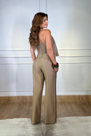 Conjunto Cropped Evasê Calça Pantalona Laura Cookie