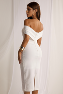 Vestido Midi Alça Cruzada Verônica Branco