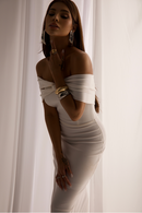 Vestido Midi Alça Cruzada Verônica Branco