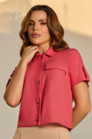 Camisa linho cropped