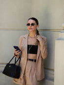 Conjunto Alfaiataria de Linho com Blazer e Shorts